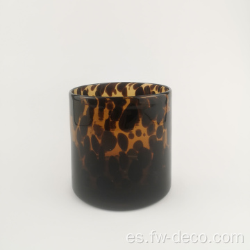 Vase de vidrio de leopardo de diseño único hecho a mano